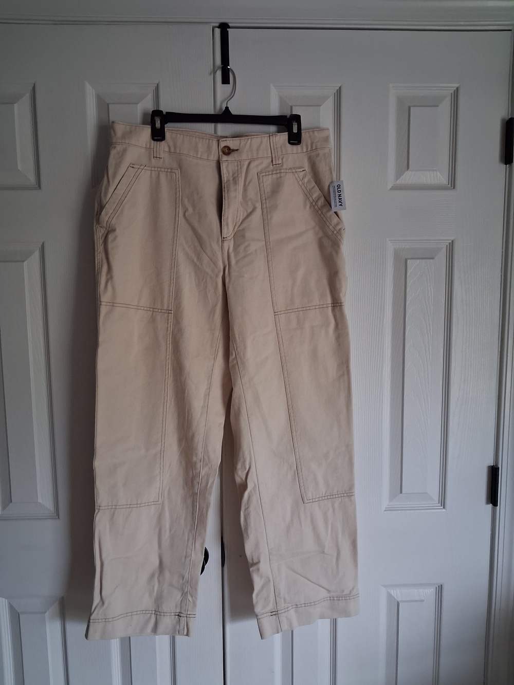 Old Navy Cream Wide-Leg Utility Pants